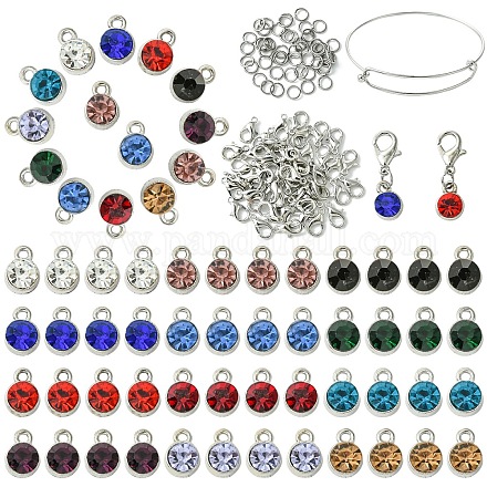 Набор для самостоятельного изготовления расширяемого браслета из нержавеющей стали 304 с подвесками DIY-YW0008-68-1