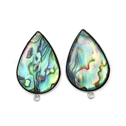 Фурнитура для сережек-гвоздиков из нержавеющей стали 304 с натуральными ракушками пауа STAS-Z125-06P-1