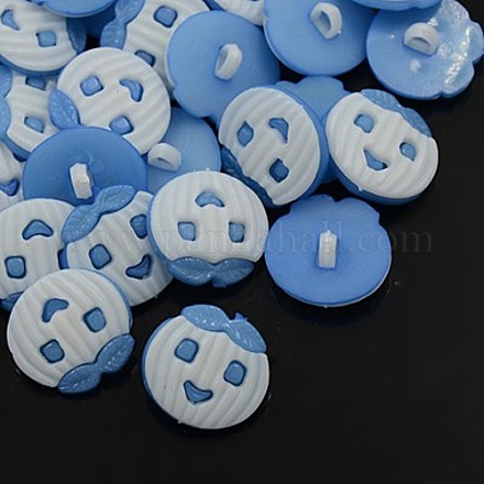 Acrylic Apple Shank Buttons X-BUTT-E042-03-1