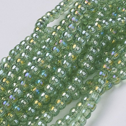 Glass Beads Strands GR4mm16Y-AB-1