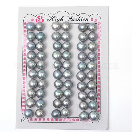 Flat Round Natural Cultured Freshwater Pearl Beads PEAR-R015-48-1