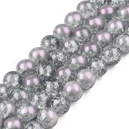 Brins de perles de verre craquelées translucides CCG-T003-01L-1