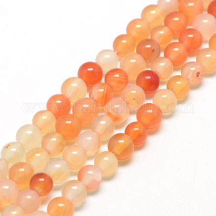 Natural Carnelian Beads Strands X-G-Q462-8mm-45-1