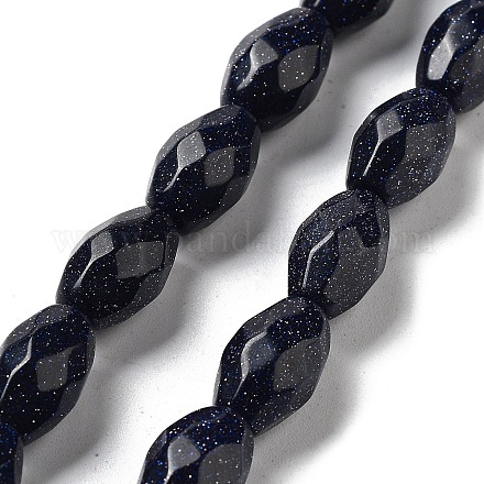 Chapelets de perles en pierre d'or bleue synthétique G-P520-C25-01-1