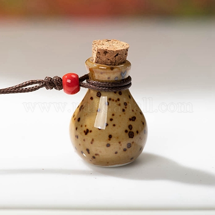 磁器の香水瓶のネックレス  ペンダントネックレス  ペルー  15.75~23.62インチ（40~60cm） PW-WG52988-02-1