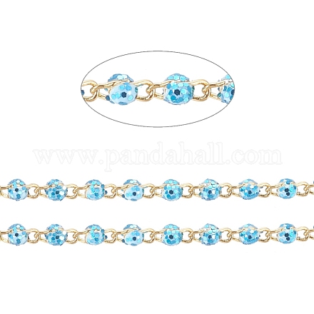 Handgefertigte Perlenkette aus Messing CHC-G011-08G-02-1