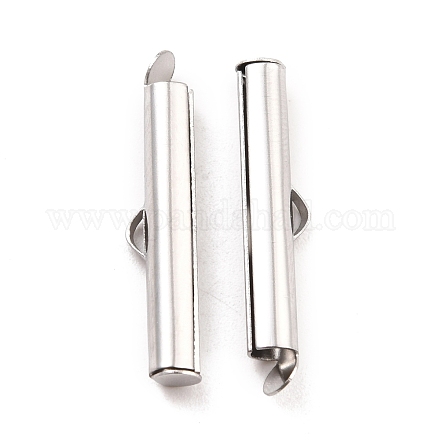 304 Stainless Steel Slide On End Clasp Tubes STAS-C044-08C-P-1