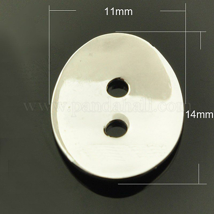 925 серебряная кнопка с двумя отверстиями STER-A018-34-1