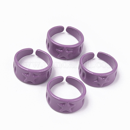Spray Painted Alloy Cuff Rings RJEW-T011-30B-RS-1