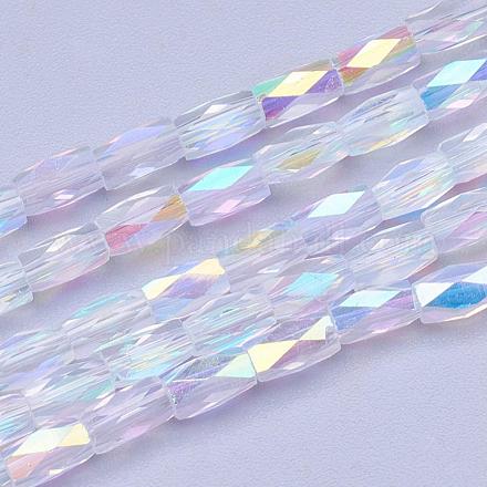 Chapelets de perles en verre transparent électrolytique EGLA-E048-C01-1