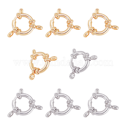 Unicraftale 8Pcs 2 Colors 304 Stainless Steel Spring Ring Clasps STAS-UN0022-18-1
