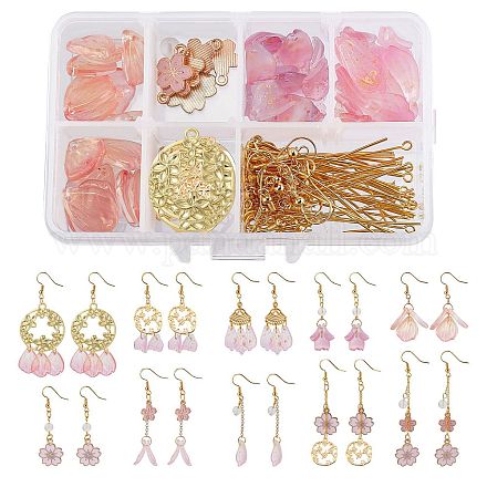 Sunnyclue 189 pièces bricolage boucles d'oreilles sur le thème sakura kits de fabrication DIY-SC0015-95-1