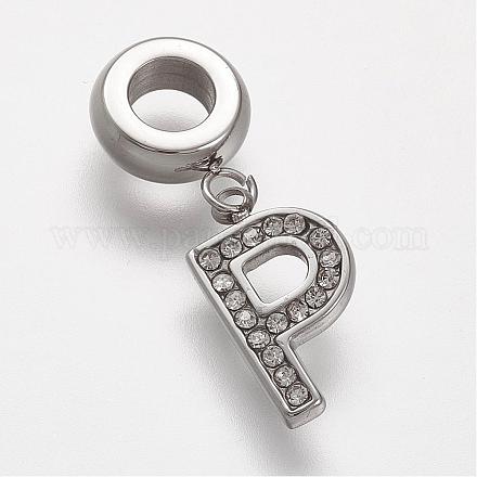 304 Stainless Steel European Dangle Charms STAS-F042-P-1