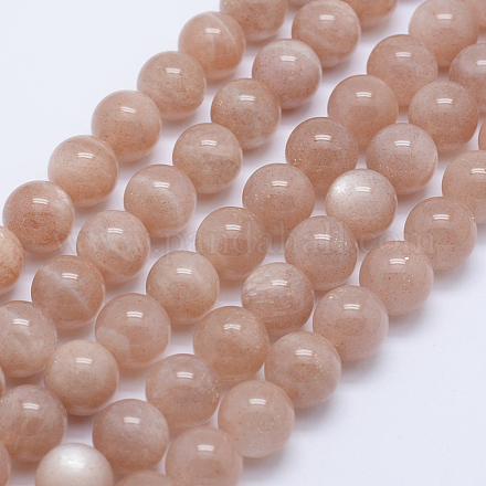 Natürliche sunstone Perlen Stränge G-P336-03B-8mm-1