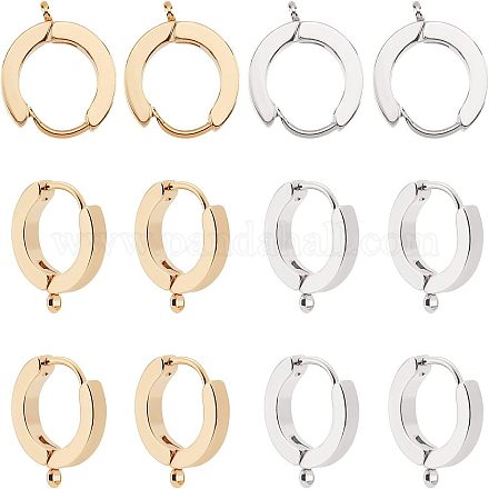 12 шт. фурнитура для сережек-колец Huggie Hoop из нержавеющей стали 304 STAS-UN0032-25-1