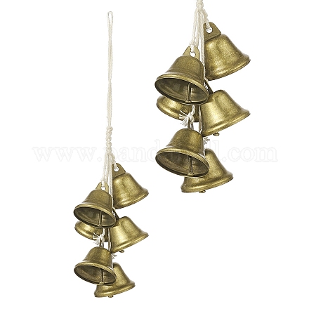 Protección de campanas de bruja de hierro para colgador de pomo de puerta HJEW-JM00917-1