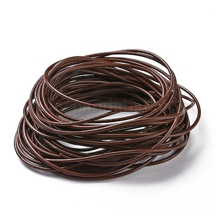 牛革革のアクセサリーコードDIYのネックレスを作る材料  サドルブラウン  サイズ：厚さ約2.5ミリ。 X-WL-A001-12-1