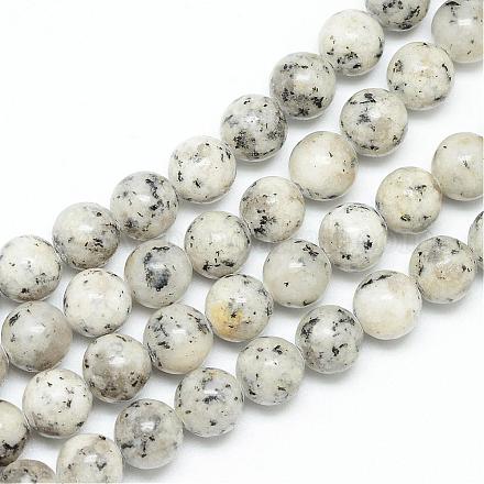Fili di perle di diaspro / kiwi di diaspro naturale G-R345-8mm-27-1
