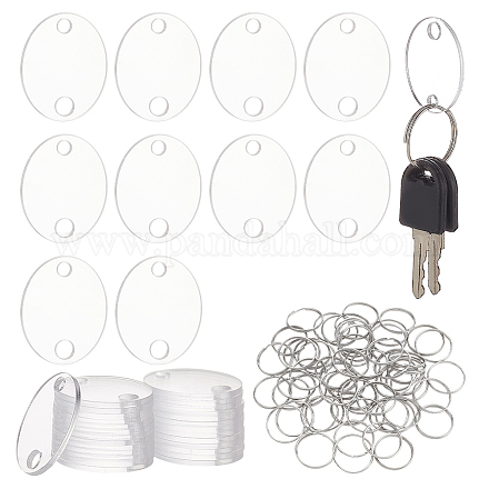 Benecreat bricolage kit de fabrication de porte-clés à breloques ovales vierges DIY-BC0012-42-1
