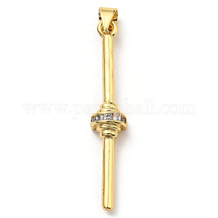 Brass with Cubic Zirconia Pendants KK-K341-31G-01-1