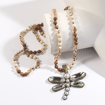 Подвеска в виде стрекозы из искусственного жемчуга из сплава FS-WG49643-01-1