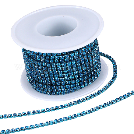 GORGECRAFT 10 Yds 2.5mm Rhinestone Chain Sparkling Crystal Rhinestone Close Claw Chain Trim for DIY Sewing Crafts Jewellery Beading Making Accessories Wedding Decoration CHC-GF0001-06B-1