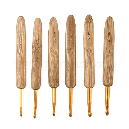 6 шт. 6 вида железных крючков для вязания AJEW-C041-02-1