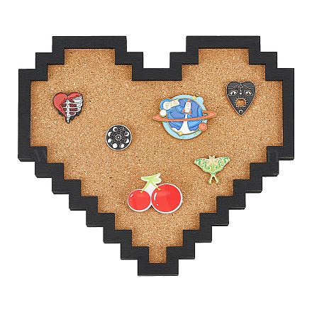 BENECREAT Pin Board Pixel Heart Cork Board AJEW-WH0016-26D-1