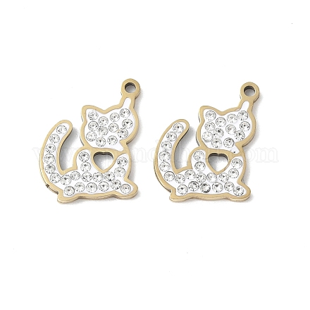 201 подвеска из нержавеющей стали со стразами STAS-V005-05G-01-1