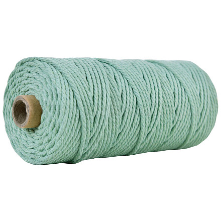 工芸品の編み物用の綿糸  ミディアムアクアマリン  3mm  約109.36ヤード（100m）/ロール KNIT-PW0001-01-12-1
