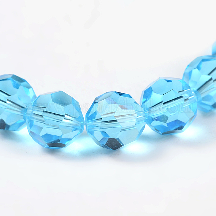 Chapelets de perles rondes en verre imitation cristal autrichien à facettes G-PH0008-13-8mm-1