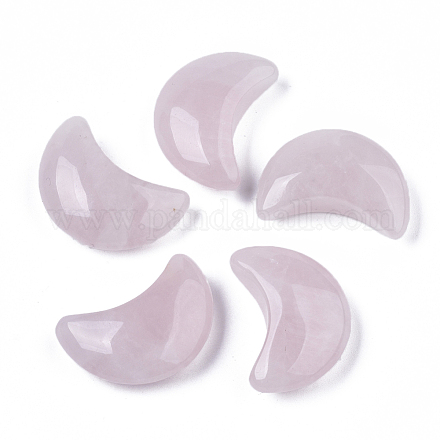 Forma de luna cuarzo rosa natural cristal curativo bolsillo palma piedras X-G-T132-001J-1