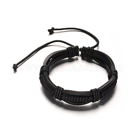 Bracelets réglables de cordon en cuir BJEW-M169-12A-1
