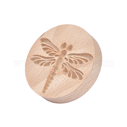 Chgcraft tampon d'argile en bois motif libellule pour bricolage création outil en argile outil de poterie en argile WOOD-WH0030-29B-1