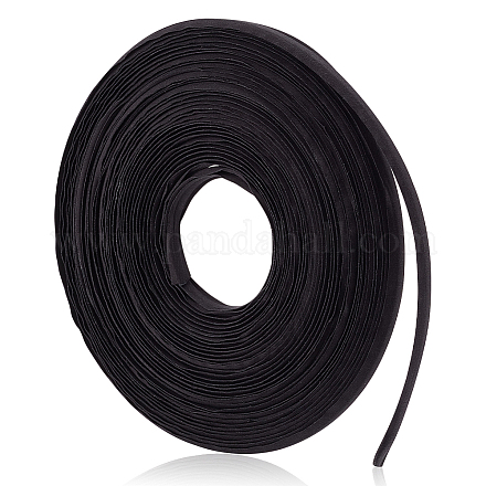 ポリコットンボーニング  馬毛三つ編みクリノリン  ウェディングドレス生地の縫製に  DIYミシン用品  ブラック  14x2.5mm DIY-WH0504-16B-1