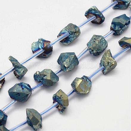 Brins de perles d'améthyste naturelle galvaniques G-G939-S-02-1