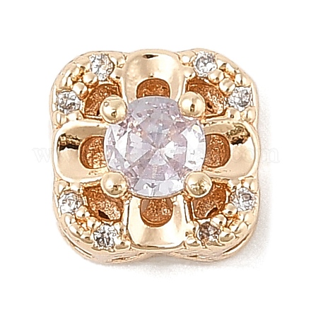 Латунные микро проложить кубического циркония бусы KK-K297-33G-03-1