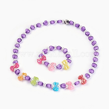 Perlas de acrílico niños conjuntos de joyas SJEW-JS00988-03-1