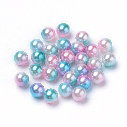 Rainbow Acrylic Imitation Pearl Beads OACR-R065-3mm-A05-1