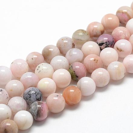 Chapelets de perles en opale rose naturelle G-R446-10mm-09-1