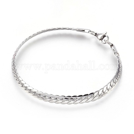 304 Stainless Steel Curb Chain Bracelets BJEW-L636-02A-P-1
