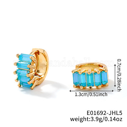 Латунные прямоугольные серьги-кольца NZ4361-22-1