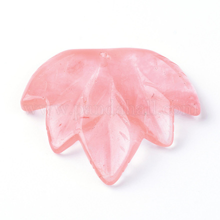 Autumn Theme Cherry Quartz Glass Pendants G-R381-04-1