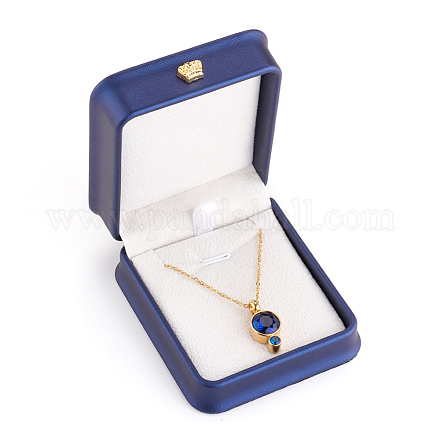 Coffrets cadeaux pendentif collier en cuir pu LBOX-L005-F03-1