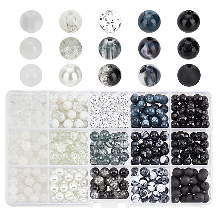 PandaHall Marble Color Glass Beads CCG-PH0001-03-1