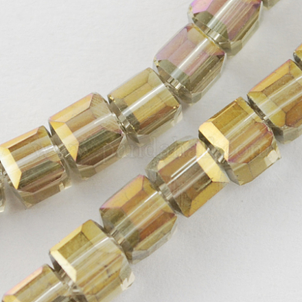 Chapelets de perles en verre électroplaqué EGLA-R030-6x6mm-25-1