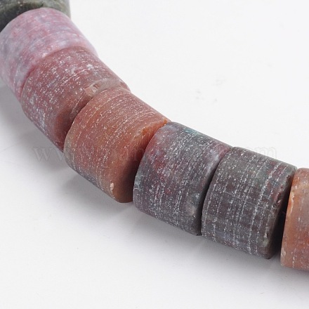 Column Frosted Natural Indian Agate Beads Strands G-L158-10-1