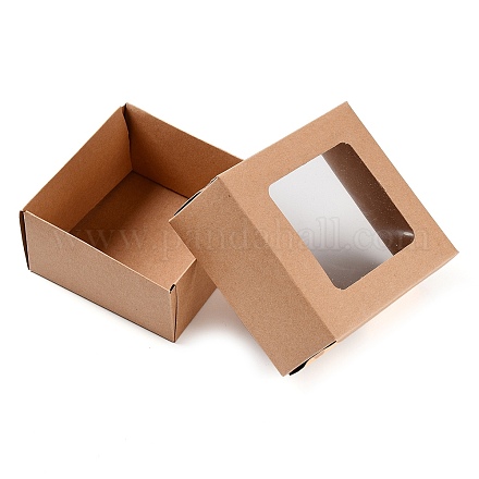 Scatole regalo pieghevoli per gioielli in cartone di carta kraft CON-WH0092-25B-1