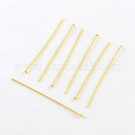 Brass Flat Head Pins KK-Q579-7cm-G-1