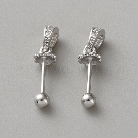 Подвески из стерлингового серебра с ромбиевым покрытием STER-WH0008-70P-1